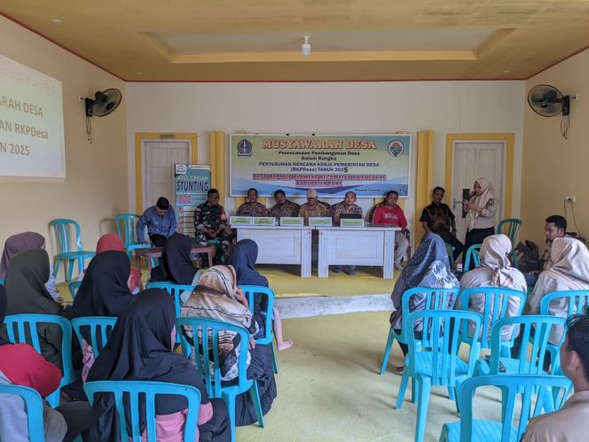 
 Polsek Awangpone Polres Bone Rembuk Stunting dan Rencana Pembangunan Desa Mappalo Ulaweng 