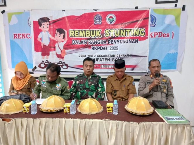 
 Kapolsek Cenrana Hadiri Rembuk Stunting Di Desa Watu