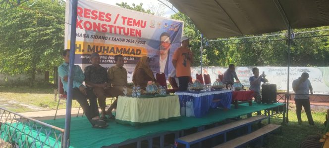 
 Intelkam Polsek Awangpone Memantau Kegiatan Reses Anggota DPRD Provinsi Sulsel di Desa Mallari