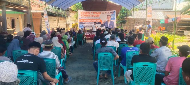 
 Intelkam Polsek Awangpone Memantau Kegiatan Reses Anggota DPRD Provinsi Sulsel di Desa Latekko