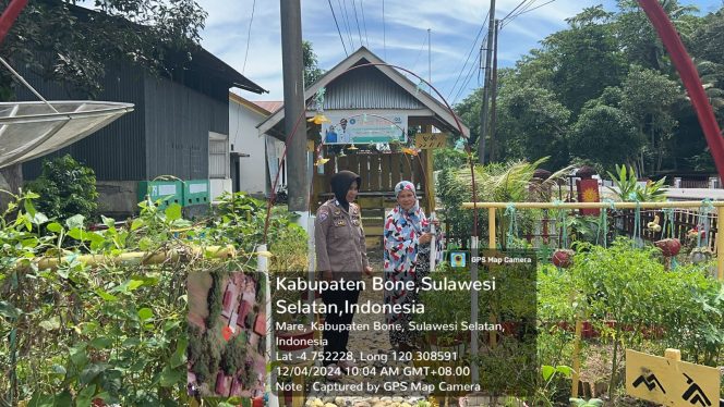 
 Bhabinkamtibmas Polsek Mare Polres Bone, Mendata Pekarangan Pangan BergiziDi Desa Binaan
