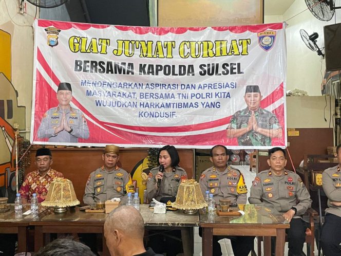 
 Tim Jumat Curhat Polda Sulsel Kembali Mengajak Warga Menjaga Persatuan