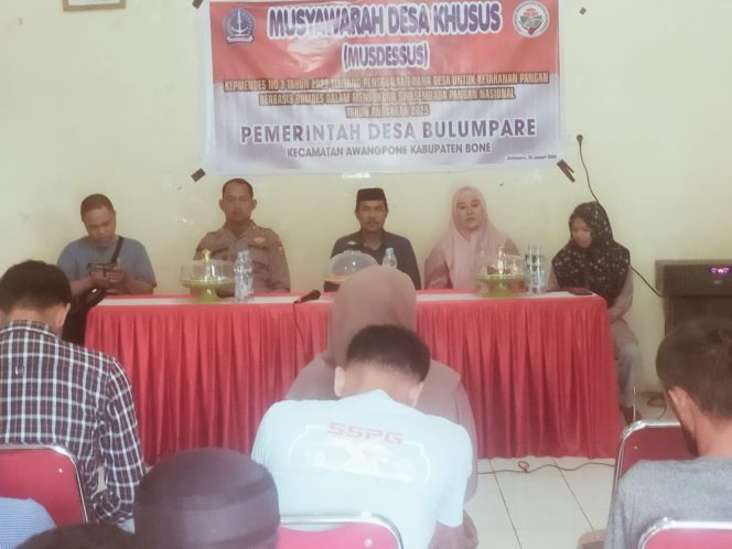 
 Kapolsek Awangpone Musyawarah Penggunaan Dana Desa Bulumpare untuk Ketahanan Pangan Berbasis BUMDes