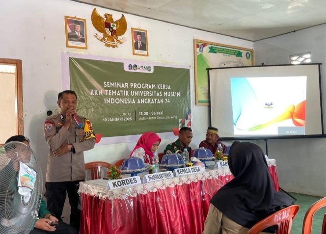 
 Bhabinkamtibmas Polsek Mare Polres Bone, Hadiri Seminar Program Kerja Nyata Mahasiswa KKN Tematik Angkatan 74 UMI