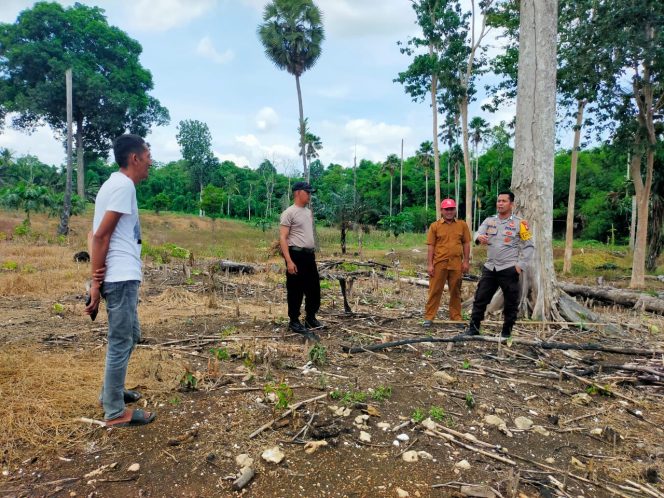 
 Kapolsek Awangpone  Polres Bone Cek Kesiapan Lokasi Penanaman Serentak Di Desa Matuju