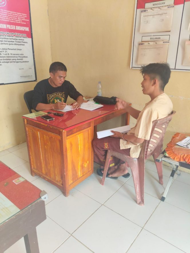 
 Polsek Awangpone Tangani Kasus Pencurian Rumput Laut di Dusun Awangnipa Desa Mallari