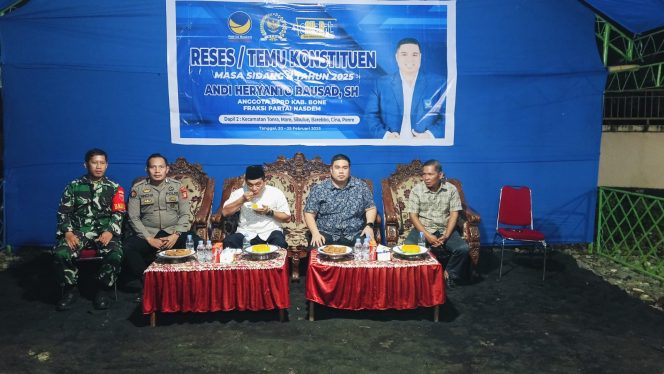 
 KA SPKT III Polsek Mare Polres Bone Hadiri Reses Anggota DPRD Bone Andi Heryanto Bausad, SH