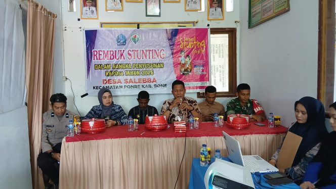 
 Pelaksanaan giat rembuk stunting dalam rangka penyusunan RKPdes tahun 2026 didesa salebba, dihadiri oleh bhabinkamtibmas Polsek Ponre