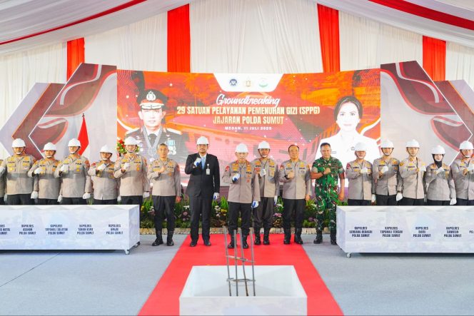 
 Hadiri Groundbreaking 29 SPPG Polda Sumut dan Jajaran, Kapolri Komitmen Dukung Program MBG