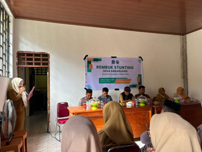 
 Bhabinkamtibmas Polsek Awangpone Rembuk Stunting Desa Abbanuang Bulan Agustus 2025