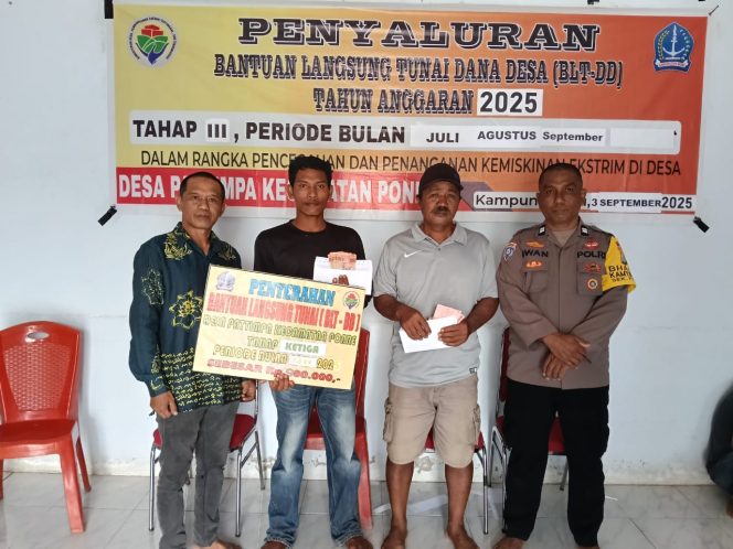 
 Penyaluran BLTDD didesa Pattimpa dihadiri oleh bhabinkamtibmas Polsek Ponre