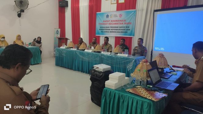 
 Wakili Kapolsek, Kanit Samapta Polsek Mare Hadiri Rapat Koordinasi Program Quick Win BKKBN