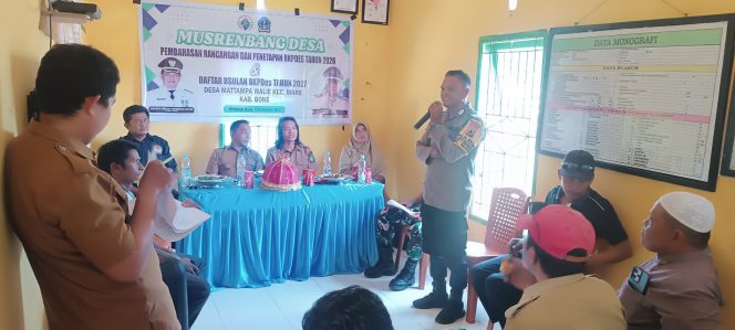
 Bhabinkamtibmas Desa Matampawalie Hadiri Musrenbang Pembahasan Dan Penetapan RKAPDes Tahun 2026