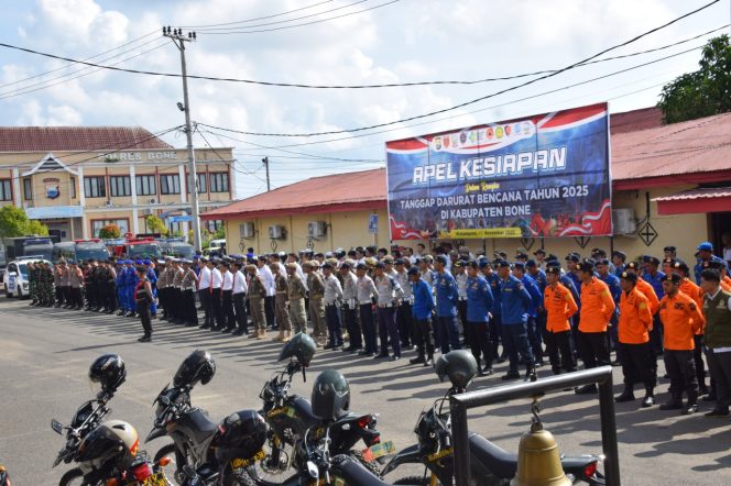 
 Apel Kesiapan Dalam Rangka Tanggap Darurat Bencana Polres Bone Polda Sulsel