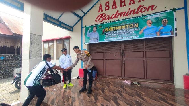 
 HAB Kemenag Tingkat Sulsel, Polsek Tanete Riattang Amankan Laga Badminton