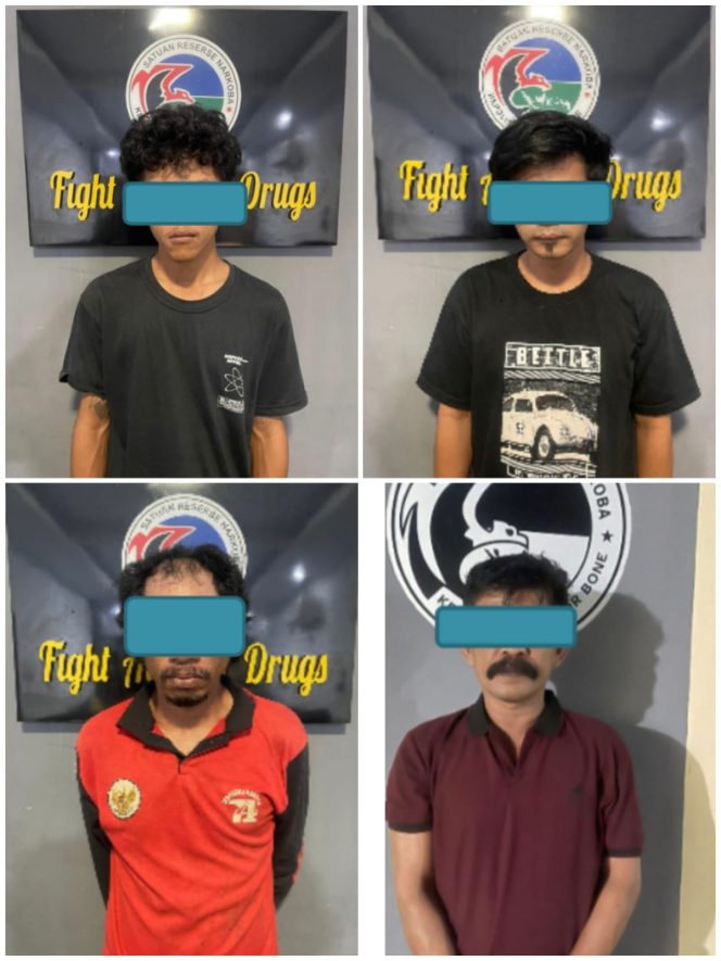 
 Satresnarkoba Polres Bone Ungkap Serangkaian Kasus Narkotika, Tujuh terduga Diamankan