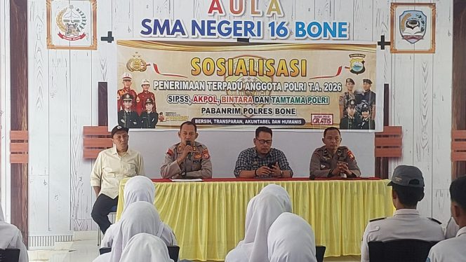 
 Sosialisasi Penerimaan Terpadu Anggota Polri T.A. 2026 di SMAN 16 Bone