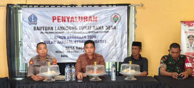
 Wakapolsek Barebbo Hadiri Penyaluran BLT-DD Desa Bacu Tahun 2026