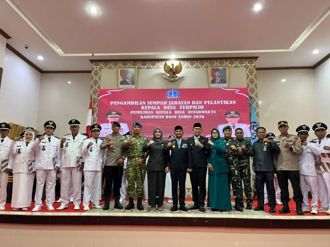 
 Sinergitas Pemerintah dan Polri Terlihat Pada Pelantikan Kepala Desa PAW Kabupaten Bone