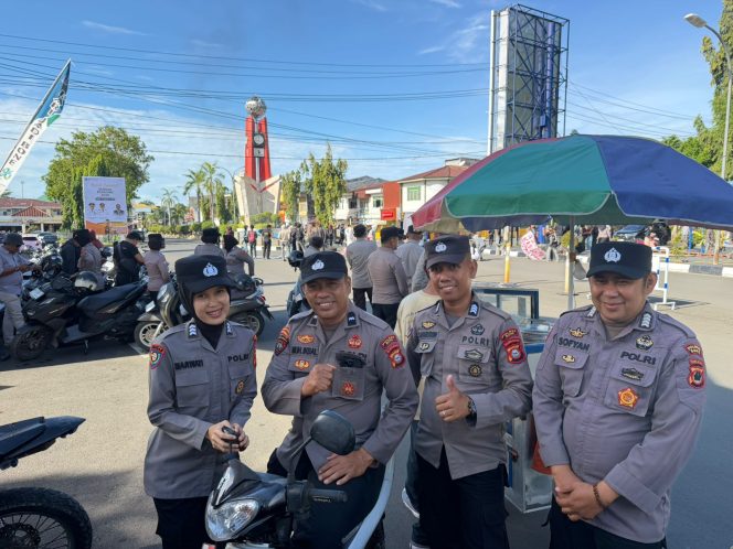 
 Personil Polsek Awangpone Turut Amankan Peringatan Hari Buruh Internasional di Kota Watampone