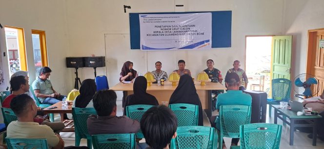 
 Kapolsek Ulaweng Hadiri Penentuan dan Penetapan Nomor Urut Calon Kades Antar Waktu
