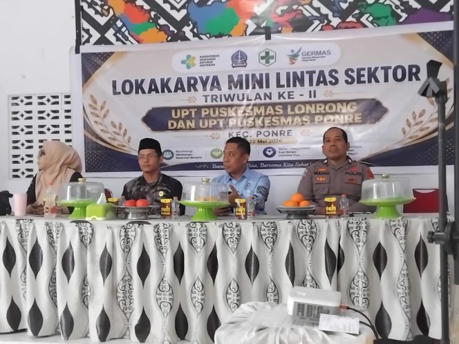 
 Kapolsek Ponre menghadiri giat lintas sektor yang dilaksanakan oleh UPT Puskesmas Ponre