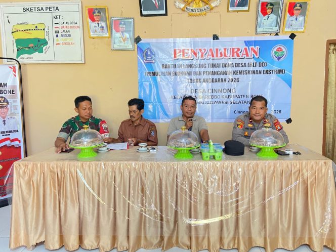 
 Perdana Satu Minggu Baru Menjabat Wakapolsek Barebbo Langsung Hadiri BLT Di Desa