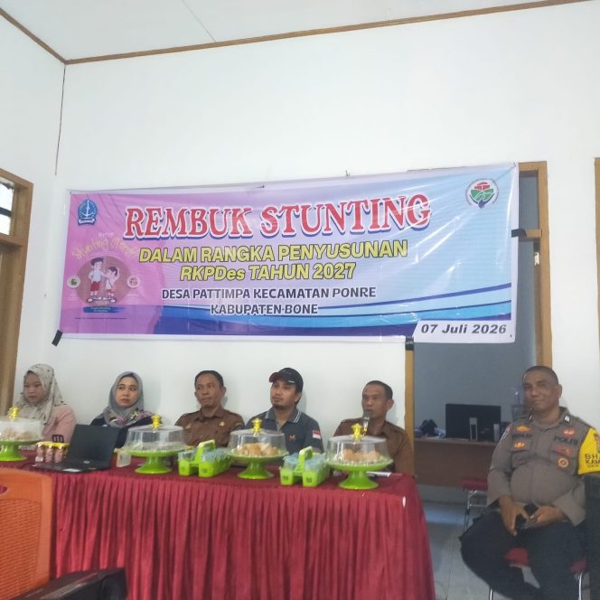 
 Bhabinkamtibmas Polsek Ponre bersinergi dalam rembuk stunting penyusunan RKPDes tahun 2027