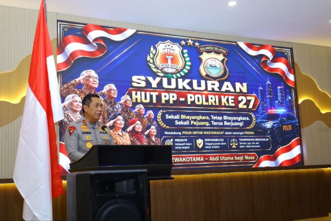 
 Kapolda Sulsel Hadiri Syukuran Peringatan HUT PP Polri ke-27 Tahun 2026