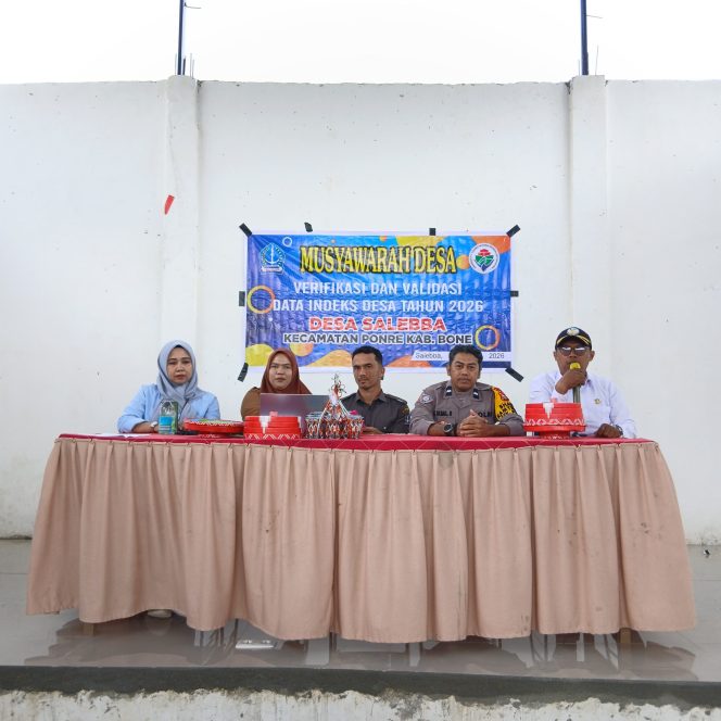 
 Bhabinkamtibmas Polsek Ponre Aipda Andi Ikbal Rosani menghadiri giat musdes validasi data indeks didesa salebba