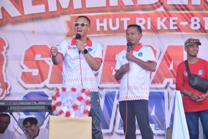 
 Semarak HUT ke-81 RI di Bone, Kapolres Bone dan Ribuan Warga Gowes Bersama
