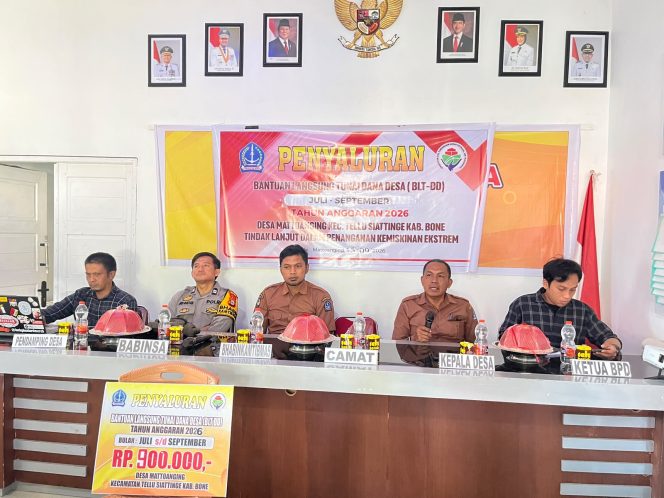 
 Aiptu Andi Rustan, Bangun Sinergi Bersama Pemerintah Desa, Mengawal Penyaluran BLT Desa Mattoanging
