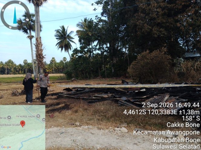 
 ‎Polsek Awangpone Laksanakan Kegiatan TPTKP Kebakaran di Desa Cakke Bone