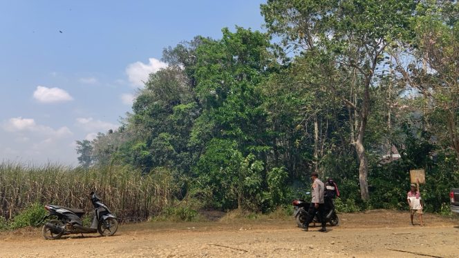 
 Kebakaran Lahan Tebu di Tanete Harapan, Personel Polsek Cina Pantau Pemadaman