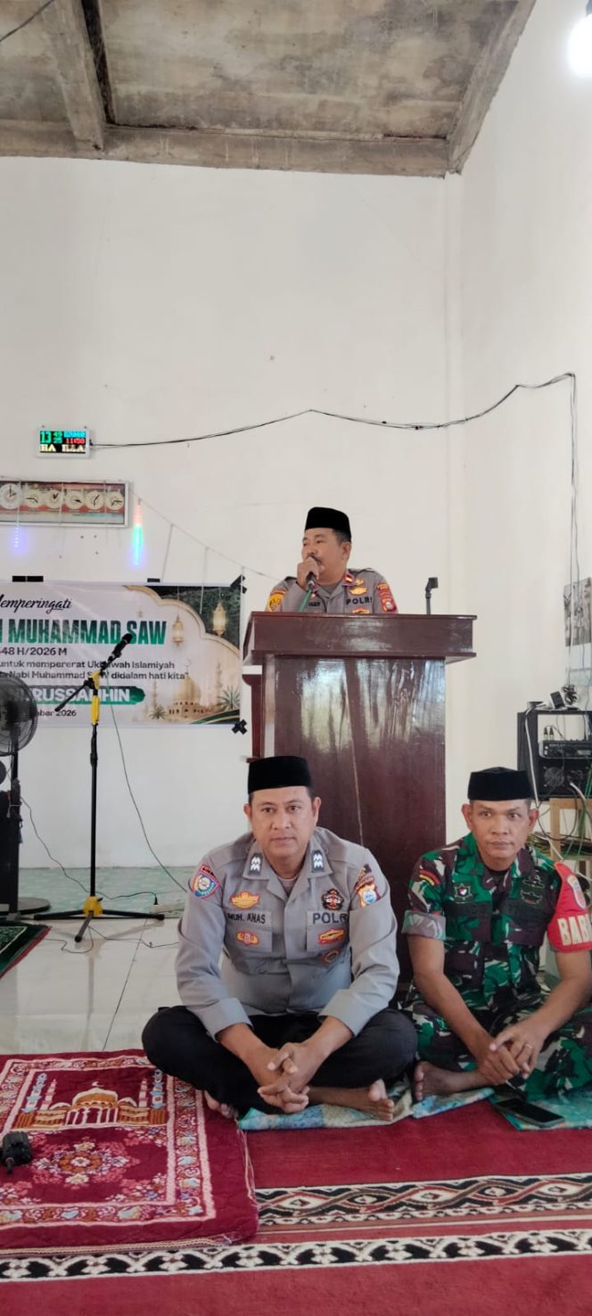 
 Wakapolsek barebbo Hadiri Peringatan Maulid Nabi Muhammad SAW di Desa Bacu