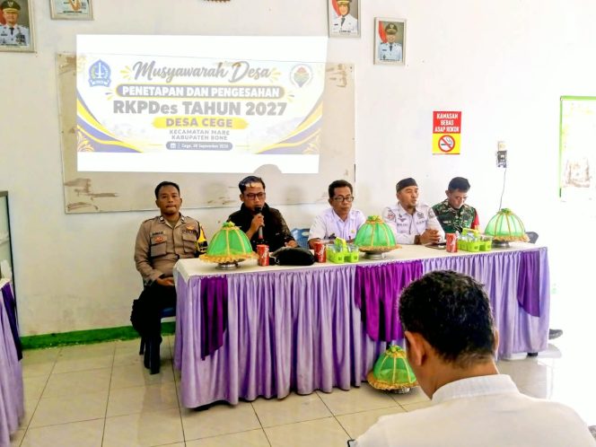 
 Bhabinkamtibmas Desa Cege Hadiri Kegiatan RKPDES, Wujudkan Sinergi Polri dan Pemerintah Desa