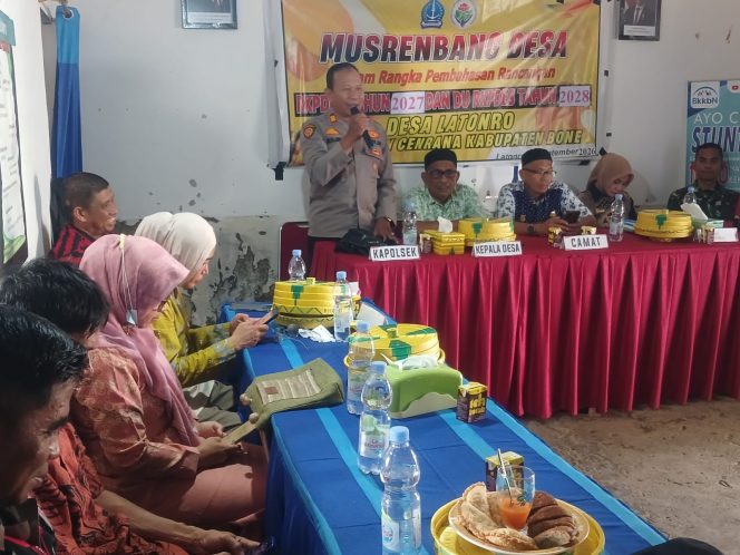 
 ‎Kapolsek Cenrana Polres Bone Hadiri Musrenbang Desa Di Desa Latonro