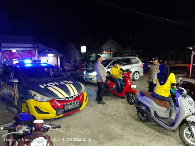 
 Ciptakan, Situasi Kamtibmas, Kondusif, KSPKT 3, Polsek Ulaweng, Pimpin, Patroli Biru, di Sejumlah, Titik Rawan,
