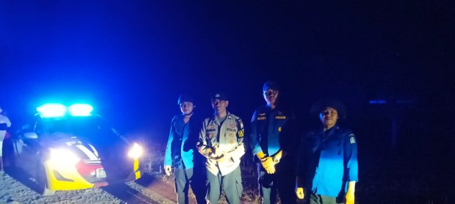 
 Cek, Laporan Karhutla, di Desa Teamalala, Personel, Polsek Ulaweng, Bersama Damkar, Lakukan Pemantauan,